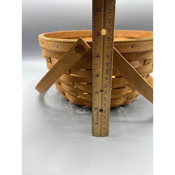 Longaberger Wood Potluck Basket 2 Handle 2009 Rustic Versatile Storage 10x5.75" - Picture 4 of 10